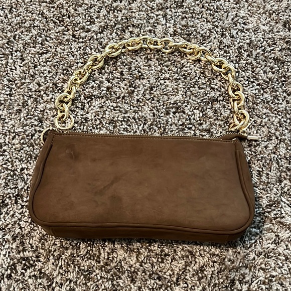 Brown Suede Clutch/Shoulder bag - Picture 1 of 4